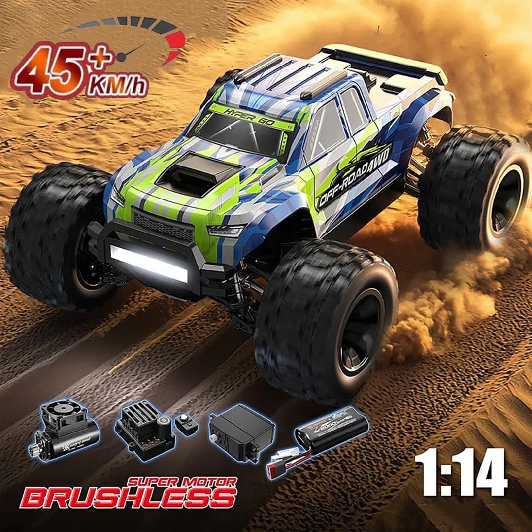 MJX 14208 — 1:14 Monster Truck 4WD Brushless (40–45 km/soat)