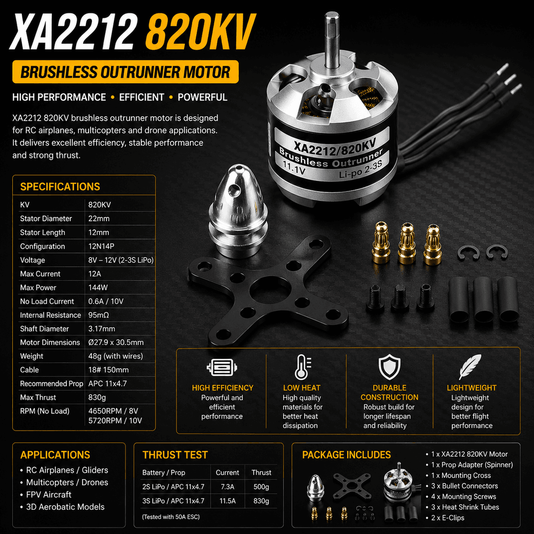 XA2212 820KV brushless motor (XA2212 820KV Motor)