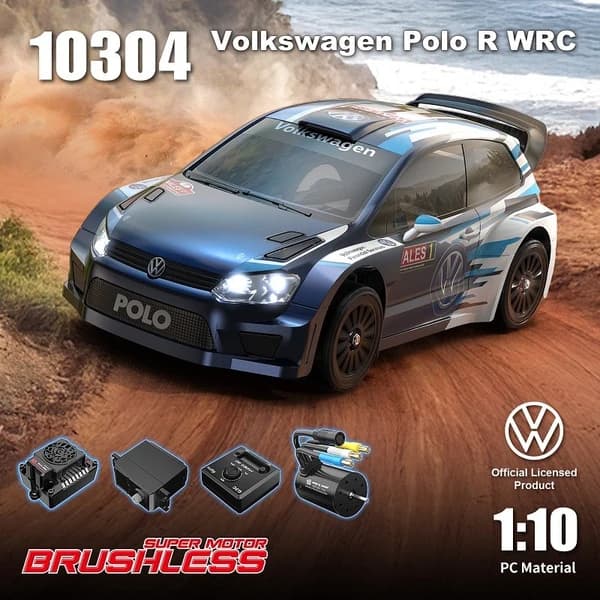 MJX 10304— 1:10  Rally 4x4 Masofadan Boshqariladigan Volkwagen Polo R WRC Mashinasi