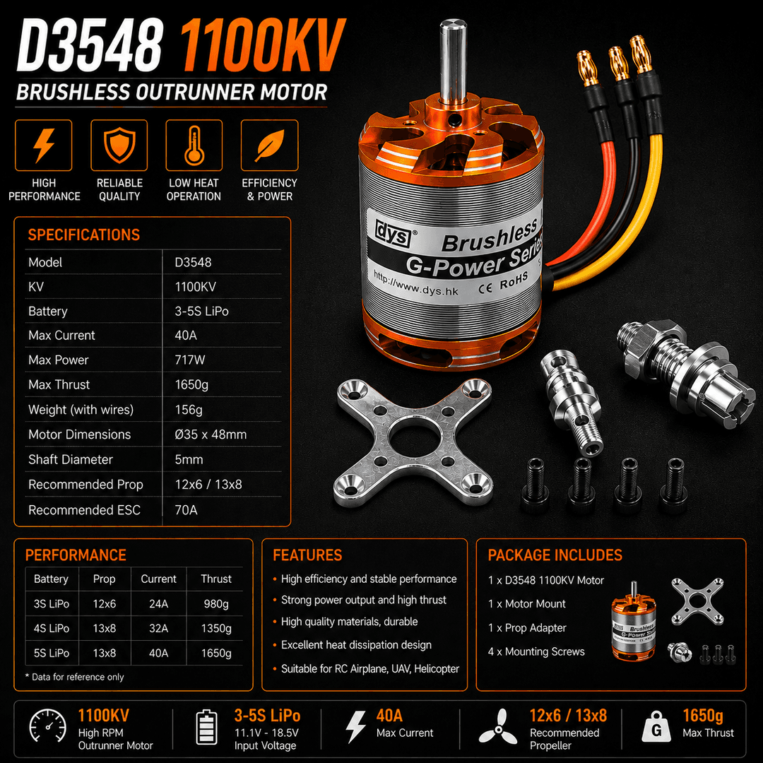 D3548 1100KV brushless motor (D3548 1100KV Motor)