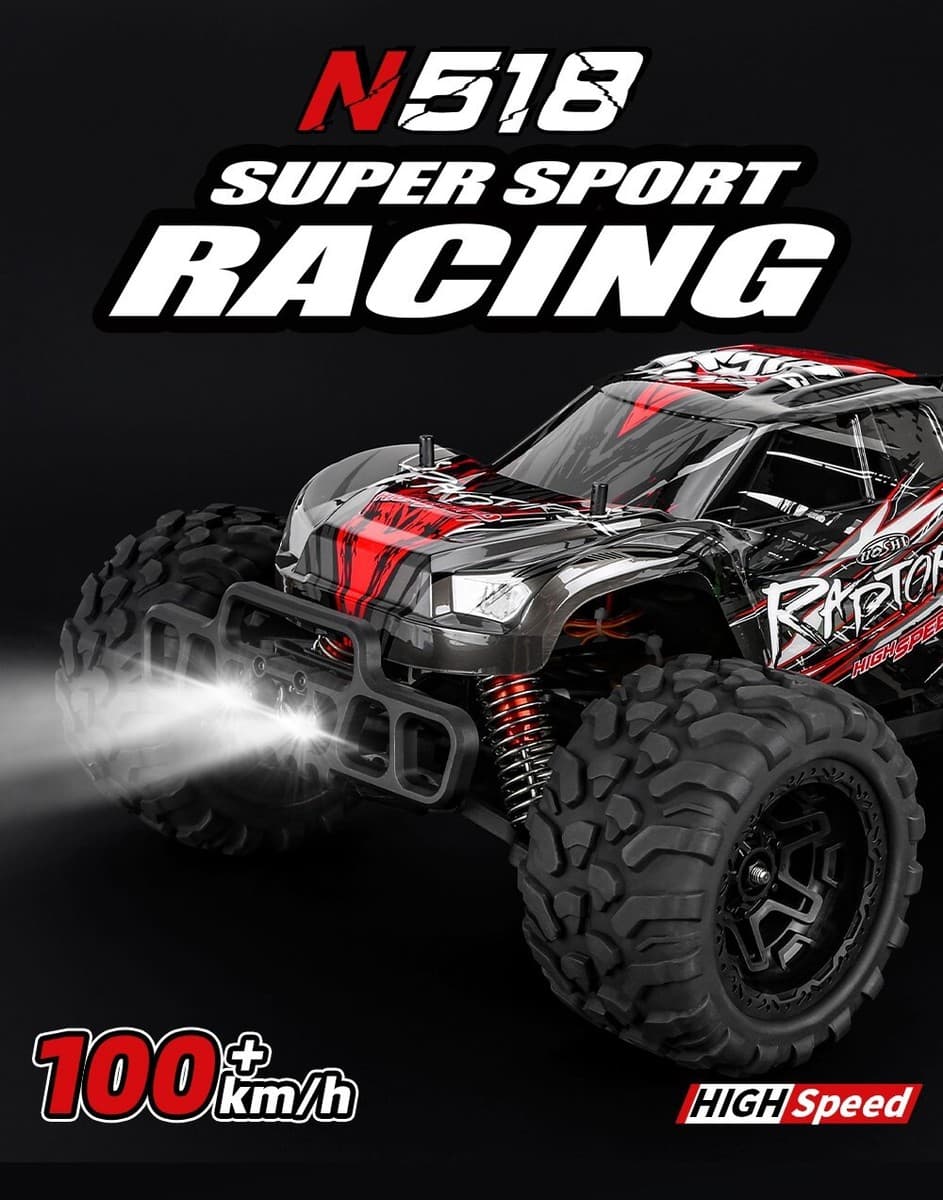 HOSHI N518 Raptor II — 1:8 Monster Truck 4WD Brushless (RTR, 3670 2500KV, 80–100 km/soat)