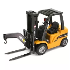 Huina 1576 RC Forklift + Flatbed Trailer – 1/10, 2025 Model, 2.4GHz, Yuk Ko‘tarish Funksiyasi, LED va Ovoz Effektlari