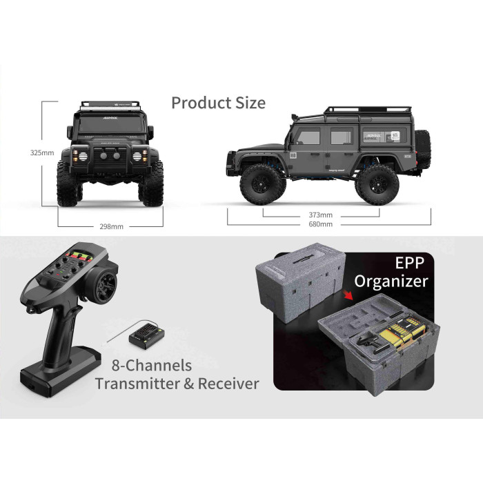 MJX H8H RC Mashina – 1/8 O‘lcham, 4WD, Brushless Motor, Differensial Qulflash, Ikki Tezlik, Off-Road